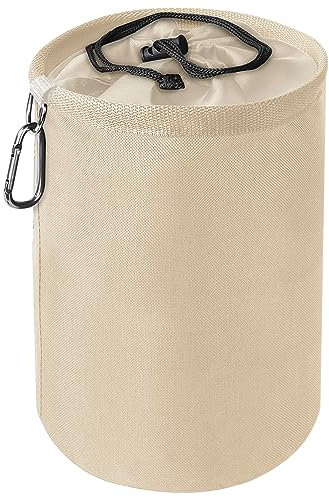 Vicloon Wäscheklammer Beutel Aufhängen, für bis zu 150-200 Wäscheklammern, Großer Wasserdicht Wäscheklammerbeutel mit Zugkordelverschluss für Indoor Outdoor Pegs Organizer Lagerung verwenden -Beige