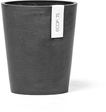 Ecopots Blumentopf Morinda für Orchideen - dunkel grau - Durchmesser Ø 17 cm rund - mit Wasserablauf - Pflanzentopf aus Recycling Kunststoff - modern für Indoor und Outdoor