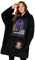 Wednesday Felpa Coperta con Maniche E Cappuccio per Donna mercoledì Addams - Poncho Oversize Pile Taglia Unica per Ragazza (Nero/Viola)