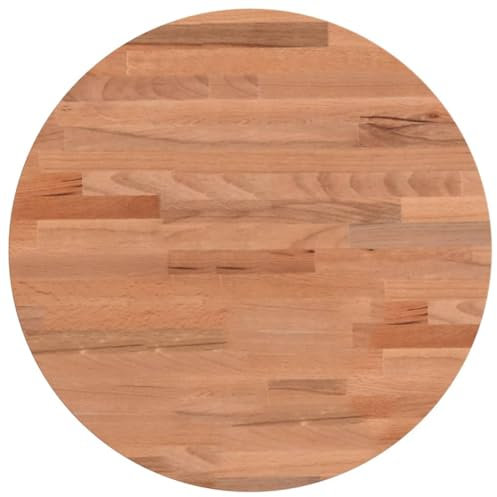 vidaXL Tischplatte, Holzplatte Holztischplatte Rund, Ersatzplatte Platte für Beistelltisch Bartisch, Massivholztischplatte Esstischplatte, Ø40x4 cm Massivholz Buche