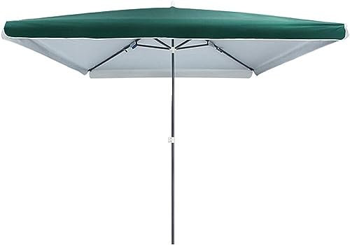 DALIZA Parasol de jardin, parasol de plage carré 2 x 2 m, parasol de marché extérieur – pour terrasse/jardin/balcon/camping | Hauteur 190 cm | Sans base, Vert, 1.8x2.2m