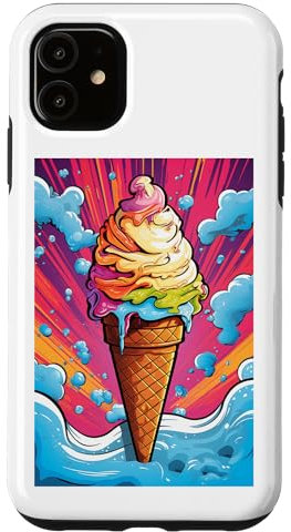 Carcasa para iPhone 11 Helado de gofrera helado helado helado arte pop art vintage retro helado helado