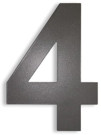 KTC-HOME - Numero civico premium in ferro con materiale di montaggio - Verniciato a polvere - Arial - Altezza 20 cm - DB 703 - Targa con numero civico resistente alla ruggine e alle intemperie - Numer