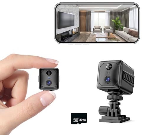 HYCENCY Spy Camera WiFi Hidden 4K Mini Wireless Security Small Nanny Cam with Night Vision Motion Human Detection Free Cloud Storage Long-lasting Battery for Indoor Home Car