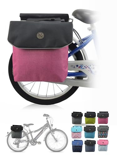 BambiniWelt by Rafael K. Gepäcktasche – Wasserabweisende Gepäckträgertasche für Kinderfahrrad 18–24 Zoll – für alle PUKY und WOOM Räder – robuste Fahrradtasche (pink (M2)