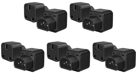 greenDracaena Dracaena C14 to UK Outlet Socket, Extension Power Plug Adapter,IEC C14 Plug to Standard 2 Gang UK Mains Female Socket Conversion Adapter (10 pcs)