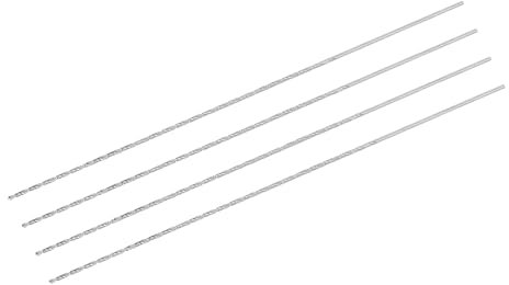 QUARKZMAN Forets Hélicoïdaux de 2 mm, en Acier Rapide, Tige Droite Extra Longue de 300 mm pour Bois Plastique Aluminium, 4 Pièces