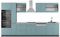 Vicco Küchenzeile R-Line, Blau-Grau/Anthrazit, 350 cm mit Hochschrank, AP Marmor