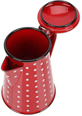 PHENOFICE Emaille Kaffeekanne Emaillegeschirr Für Herd Kaffeekessel Mit Glattem Ausguss Wasserkocher Zum Erhitzen Praktische Teekanne Für Teezubereitung