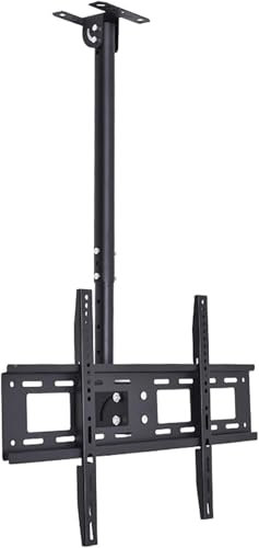 QWAXTRIW Ceiling TV Mount Bracket for 3260 Inch TV Holds Up to 150lb Adjustable Height and 60° Flip Down Feature 3m Cable Included