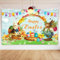 Bigqin Ostern Banner, 110 x 180 cm, Happy Easter Partybanner, Frohe Ostern Hasen Ostereier Hintergrund, Polyester, Pastel, für Innen- und Außen Wand Dekorationen
