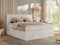 MKS MEBLE Boxspringbett 160x200 Beige Cord, Boxspringbett mit Matratze H4, Bett 160x200 mit Bettkasten and Kopfteil, Doppelbett mit Stauraum, Polsterbett 160x200 - Tiliano King