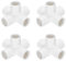 QUARKZMAN 4pz Raccordi per Tubi a 5 Vie Pvc 3/4 Gomito Connettore Raccordi per Tubi Irrigazione Grado 90 Accoppiamento Gomito per Tubi per Idraulica Fognature Acqua Drenaggio, Bianco