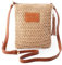 FULEI Summer Straw Crossbody Bags for Women Small Lightweight Woven Beach Bag with Tassel, Adjustable PU Strap, Zipper Pocket