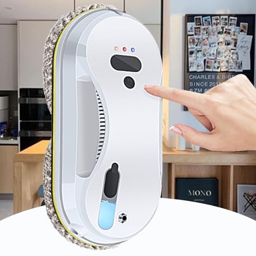 Window Cleaning Automatic Robot, with Auto Water Spray, Window Cleaning Robot Remote Control with 3 Clean Routes, Automatic Cleaner Robot for Flat Walls Tiles Mirrors