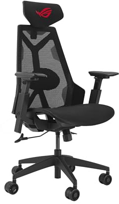 ASUS ROG Destrier Core Ergo Futuristischer Gaming-Stuhl, Cyborg, ästhetisch, vielseitige Sitzverstellung, bewegliche Spielarmunterstützung, Akustikpaneel