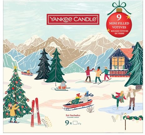 Yankee Candle Geschenkset 9 Votivkerzen | Christmas Classics | Gefüllte Glas-Votives à 37 g | Festliches Geschenkset