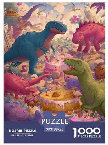 Dinosauriers Puzzles 1000-teilige Schwer Puzzle Spielzeug Lernspiel Impossible interessant Herausforderungsspielzeug Für Erwachsene Kinder 38x26cm/1000pcs