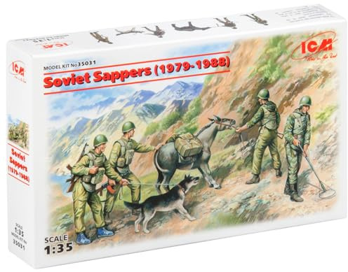 ICM ICM35031 1:35-Soviet Sappers (1979-1988) 4 Figs, 14 x 14 x 52 millimetres