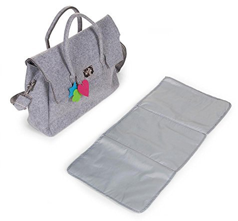 CHILDHOME Filz Wickeltasche Grau mit Wickelmatte CCFNB