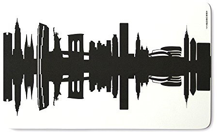 44spaces Frühstücksbrettchen New York Skyline schwarz, Kleines Geschenk Design-Brettchen, spülmaschinenfest, 23,5x14,5cm
