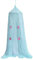 VERDELOOK Moskitonetz Baldachin für Babybett mit Rattanstütze, Durchmesser 60 cm, hellblau