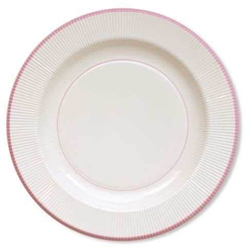 EX.TRA. Piatti Piani di Carta a Righe Bordo Rosa Classic Pink 21 cm 8 Pezzi