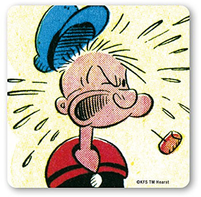 Logoshirt® Popeye der Seemann | What The Hell I Untersetzer | Kork | 10x10cm | langlebiger Druck | Lizenziertes Originaldesign