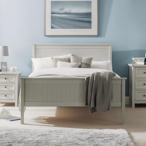 Julian Bowen Maine Bed, Double, Panelled, Grey - W148.5 x D200cm