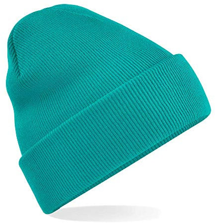 Beechfield Damen Original Cuffed Beanie Baskenmütze, Smaragdgrün, Einheitsgröße