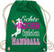 Turnbeutel Rucksack - EM 2026 Trikot Ersatz - Echte Mädchen Spielen Handball weiß - Unisize - Grün - geschenke für handballer handballbeutel hanball habdball beutel kinderturnbeutel halbball