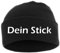 HB_Druck Umschlagmütze mit Wunschtext - Blockschrift - Bestickt - Mütze Strickmütze Weiss Einheitsgröße