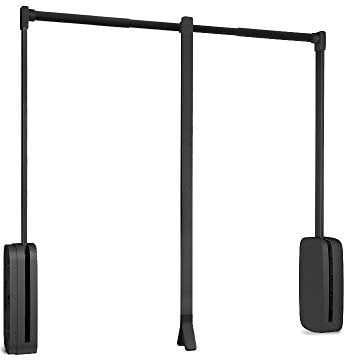 Emuca Kleiderlift für Schrankbreite, kleiderschranklift, 830-1150mm breite regulierbar, Titanfarbe, Metall, Titanio