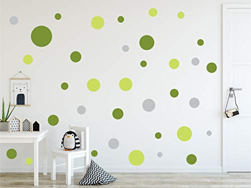 Timalo® 60 Stück Wandtattoo Kinderzimmer bunte große Kreise Pastell Wandsticker – XL Aufkleber Punkte | 73080-SET11-60