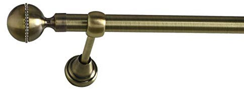 Sento 19mm Metall Gardinenstange Vorhangstange 1-läufig Messing Antik Classic Ida 120 cm