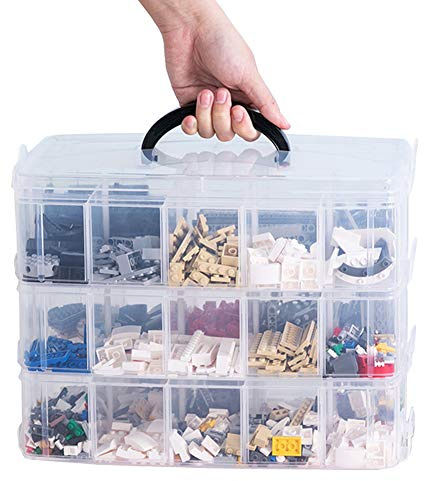 Sooyee 3-lagige Aufbewahrungsbox mit 30 verstellbaren Fächern für die Organisation von Washi-Tape, Stickzubehör, Fadenspulen, Kinderspielzeug, Schönheitsbedarf, Nagellack, Schmuck – groß