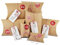 Frau WunderVoll® DIY Adventskalender zum Befüllen HoHoHo Kraftpapier/Vintage/Natur, Ziffern rot/Weihnachtskalender Bastelset Weihnachten,Schachteln,Kissenschachteln, Pillowbox