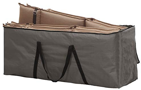 ATLANTIS Outdoor Aufbewahrungstasche Schutzhülle für Gartenauflagen | Grau | 125 x 40 x 50 cm (LxBxH) | TÜV Rheinland Zertifiziert | PU Coating | für Polsterauflagen