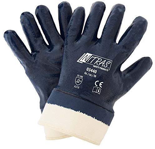 12Paar Handschuhe Nitras Blau, 9