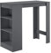 [en.casa] Bartisch Kouvola 110 x 50 x 103 cm mit integrierter 3-Fächern-Hausbar Stehtisch Bartheke Küchentresen Bistrotisch Dunkelgrau