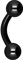PIERCINGLINE Titan Bauchnabelpiercing BANANE Gewinde Piercing Ohr Bauch Auge Lippe Schwarz 1,6 x 8 mm