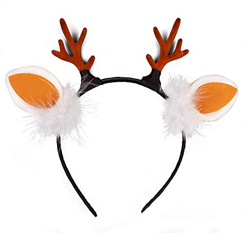 Plitsch Platsch Reh Haarreif Rehkitz mit Geweih und Ohren Accessoire Karneval Fasching Tierkostüm
