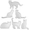 OOTSR 6PCS Katze Stanzschablonen, Embossing Machine Prägeschablonen, Metall Prägeschablonen Stanzformen Schneiden für DIY Karte Sammelalbum Scrapbooking Fotoalbum Deko Cutting Dies