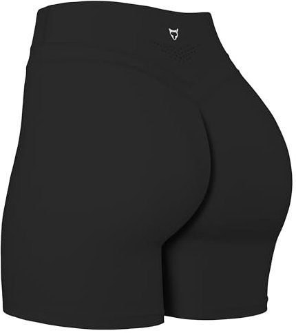 TomTiger Yoga-Shorts für Damen, Bauchkontrolle, hohe Taille, Biker-Shorts, Training, hebt den Po, Strumpfhose, kurze Hose für Damen, Schwarz, Klein