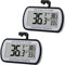 2 Pack Refrigerator Fridge Thermometer Digital Freezer Room Thermometer Waterproof Large LCD Display Max/Min Record Function-Black