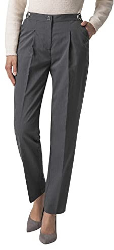Damart - Pantalon Ceinture Réglable pour Femme, Coupe Ample, Gris Chiné Clair, 46