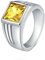 Edelstahl Ringe für Herren Männer Ringe 10mm Herren/Damen Ringe Edelstahl Totem Opal Siegelringe zur Hochzeit Siegelring Silber Gelb Ringgröße 65 (20.7)