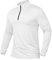 CARWORNIC Men's Sports Tops 1/4 Zip Long Sleeve Gym Running T-Shirts Quick-Dry Golf Hiking Polo Shirts Lightweight Pullover Tops Breathable Spring Workout Athletic Shirts White