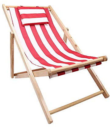 Strandkorb Liegestuhl Holzstuhl Canvas Sitz Oxford Outdoor Stuhl Garten Laptop Laptop