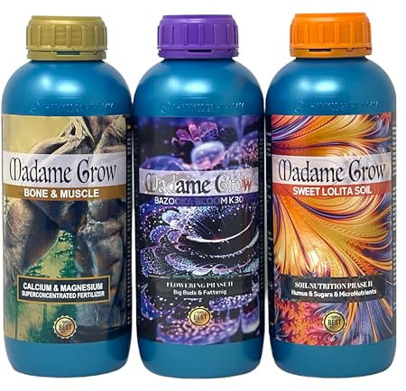 MADAME GROW dünger pflanzen grün - dünger pflanzen grün - flüssigdünger für pflanzen - universal dünger - dünger für pflanzen - aromatische früchte - deckt mangelerscheinungen ab (KIT AMAZONAS 3x1L)